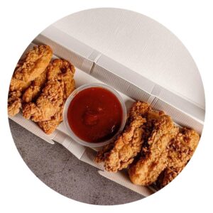 Pollo estilo Kentucky con salsa barbacoa